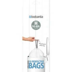 40/50/60L Vit Plastpåse med Knytband*Brabantia Discount