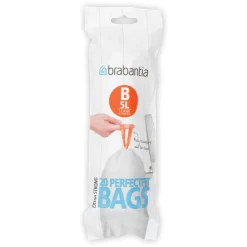 5L Vit Plastpåse med Knytband*Brabantia New