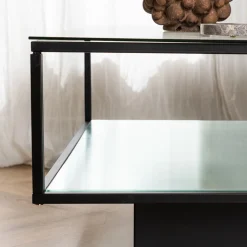 Maglehem Svart Vardagsrumsbord i Glas/Stål 90x90cm*furniture/fashion New