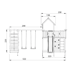 Mansion 2.1 Klättermodul Blå Rutschkana*Jungle Gym Best
