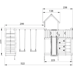 Mansion 2.1 Klättermodul Blå Rutschkana*Jungle Gym Best