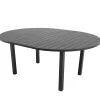 Marbella Förlängningsbart Aluminiumbord, Ovalt Ø 140 cm Svart*Venture Home New