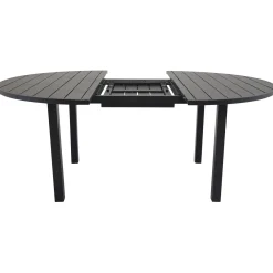 Marbella Förlängningsbart Aluminiumbord, Ovalt Ø 140 cm Svart*Venture Home New