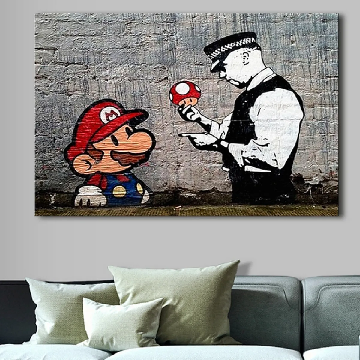 Mario and Cop By Banksy*Arkiio New