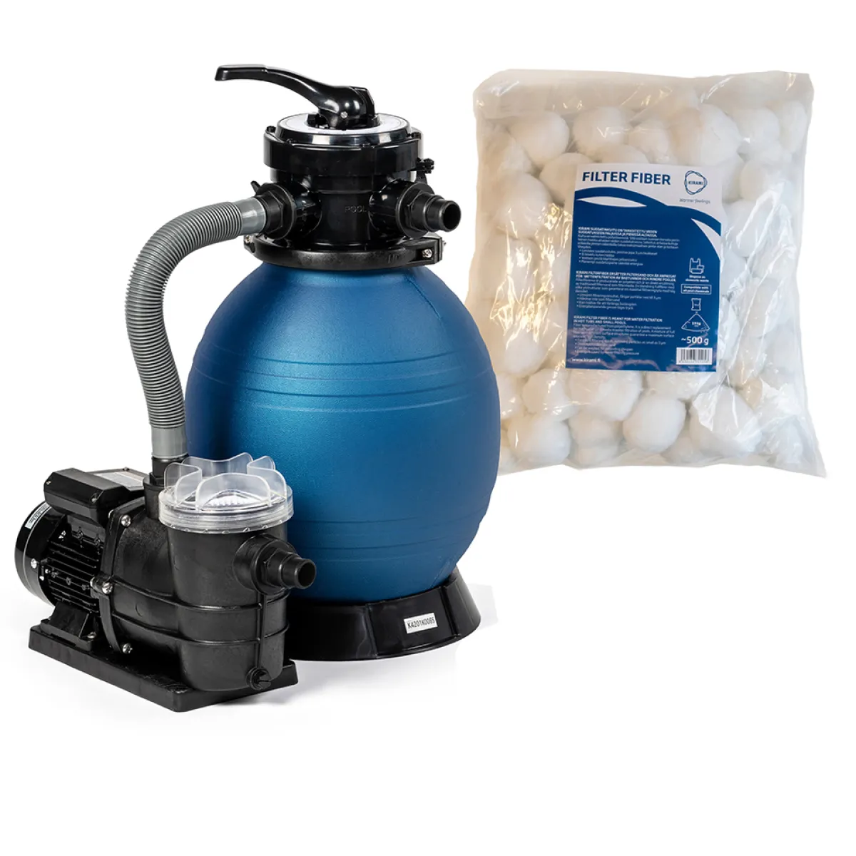 MF- 250 Till Badtunna Med Pump & Filterfiber*Kirami Hot