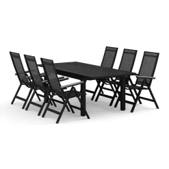 Monaco utomhus matgrupp förlängningsbart 150-250x90 med 6 Monaco Light positionsstolar*Comfort Garden Outlet
