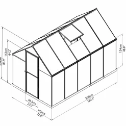 Multi Line Mythos Aluminiumram med UV-Skyddat Polykarbonatglas, 5.7 m²*gop Outlet
