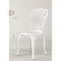 Nandin Klassisk Cafégrupp med Runt Bord & 2 Stolar i Aluminium, Vit*Venture Home Online