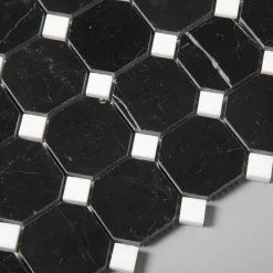 Nero Marquina Octagon Polerad 5x5 cm*ArtStone Online