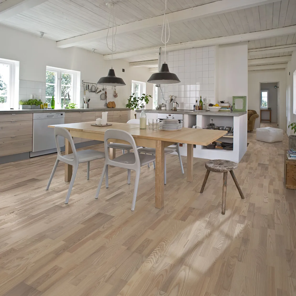 Original Skagen Ask, Mattlackat 3-Stavs Parkettgolv