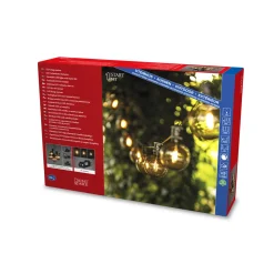 Partyslinga Startset E27 10st LED-lampor Amber Rökfärgade*Gnosjö Konstsmide Hot