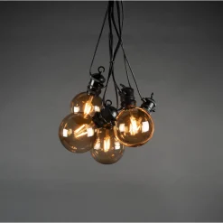 Partyslinga Startset E27 10st LED-lampor Amber Rökfärgade*Gnosjö Konstsmide Hot