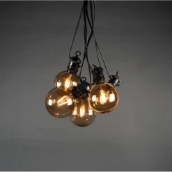 Partyslinga Startset E27 10st LED-lampor Amber Rökfärgade*Gnosjö Konstsmide Hot