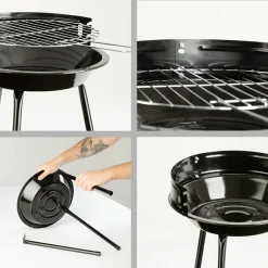 Picnic BBQ Portabel Grill, Justerbar Höjd & Vindskydd*Landmann Sale