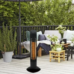Pisa Terrassvärmare 450/900 W, Svart, IP55-klassad, Stående Design för Balkong & Uteplats*Termo Outlet