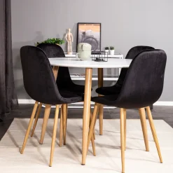 Plake med 4 Pobbie Stolar Sammet Runt*Venture Home