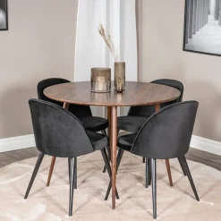 Plake med 4 Valentina Stolar Sammet Runt*Venture Home Clearance