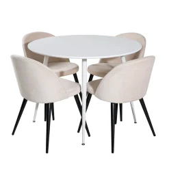 Plake med 4 Valentina Stolar Sammet Runt*Venture Home Clearance
