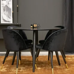 Plaza med 4st Velvet Stolar*Venture Home Sale