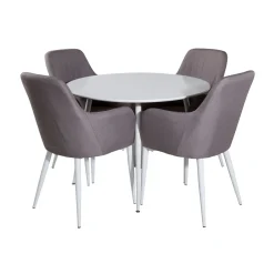Plaza Runt Matbord Ø100 cm & 4 Comfort Stolar*Venture Home Outlet