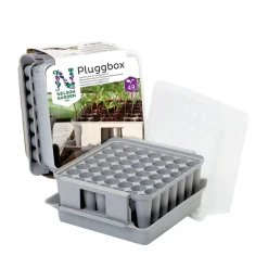 Pluggbox PlantStart, Grå, Kompakt Minidrivhus för 49 Pluggplantor*Nelson Garden Discount