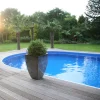 Premium Inbyggd Oval 8x4,2 m inkl SF8 Stege och Tillbehör*Planet Pool