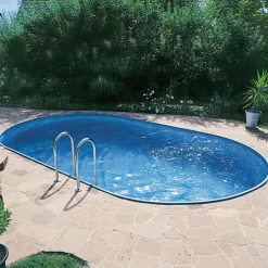 Premium Inbyggd Oval 8x4,2 m inkl SF8 Stege och Tillbehör*Planet Pool