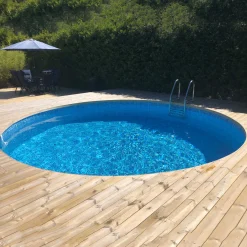 Premium Inbyggd Rund Ø420 cm D:150 cm inkl SF8 Stege och Tillbehör*Planet Pool Online