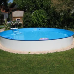 Premium Inbyggd Rund Ø420 cm D:150 cm inkl SF8 Stege och Tillbehör*Planet Pool Online
