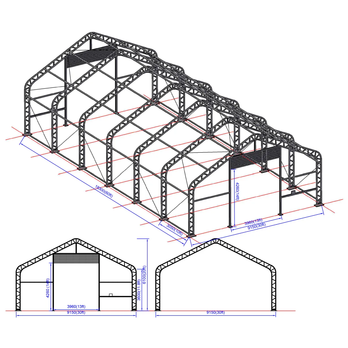 Premium 9,15x18,3x6,1 m*Ranch Outlet