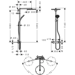 Raindance Select 300 Showerpipe 150 cc*Hansgrohe