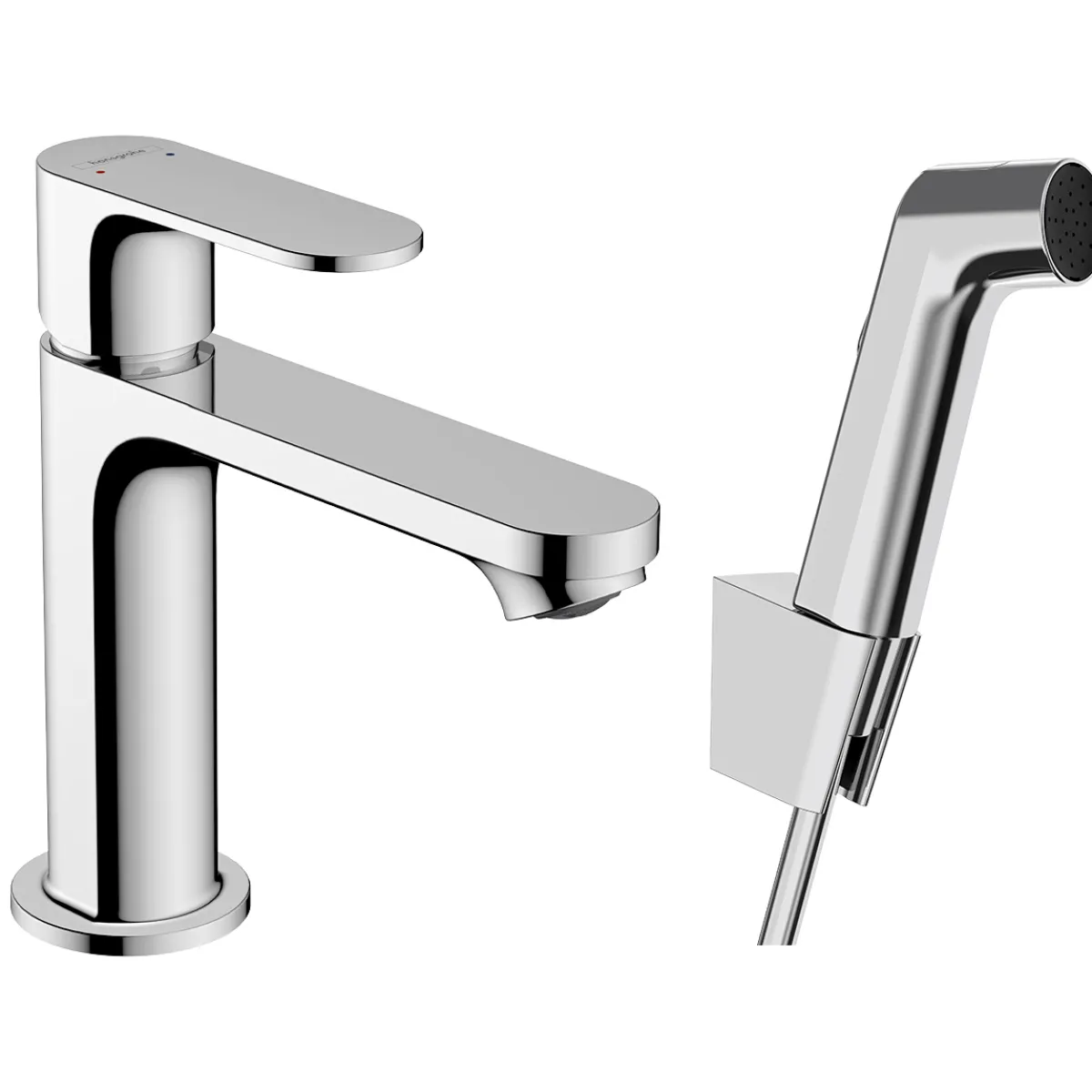 Rebris S 1-grepps 110 med Bidettehanddusch och Duschslang 160 cm utan Bottenventil*Hansgrohe Hot
