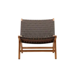 Rike Fåtölj i Brun Konstläder & Teak*Vind Discount