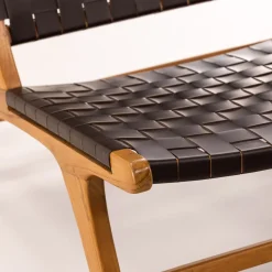 Rike Fåtölj i Brun Konstläder & Teak*Vind Discount