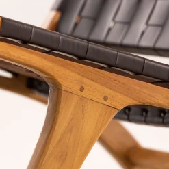 Rike Fåtölj i Brun Konstläder & Teak*Vind Discount