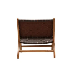 Rike Fåtölj i Brun Konstläder & Teak*Vind Discount