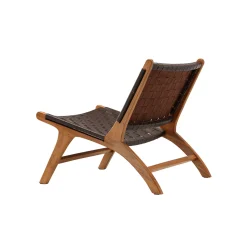 Rike Fåtölj i Brun Konstläder & Teak*Vind Discount
