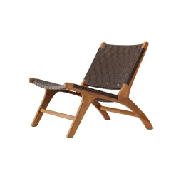 Rike Fåtölj i Brun Konstläder & Teak*Vind Discount