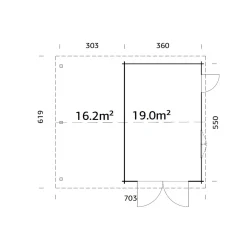 Roger med Carport 36,5 m2 och Slagport*Palmako Clearance