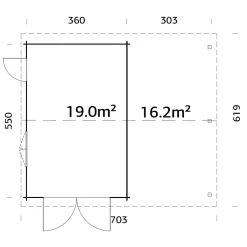Roger med Carport 36,5 m2 och Slagport*Palmako Clearance