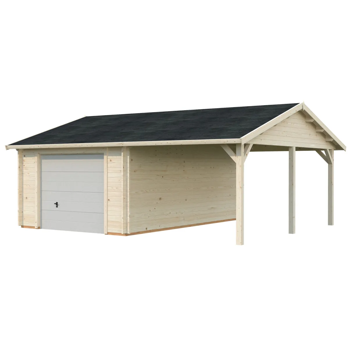 Roger med Carport 36,5 m2 och Takskjutport*Palmako Discount