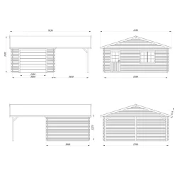 Roger med Carport 36,5 m2 och Takskjutport*Palmako Discount