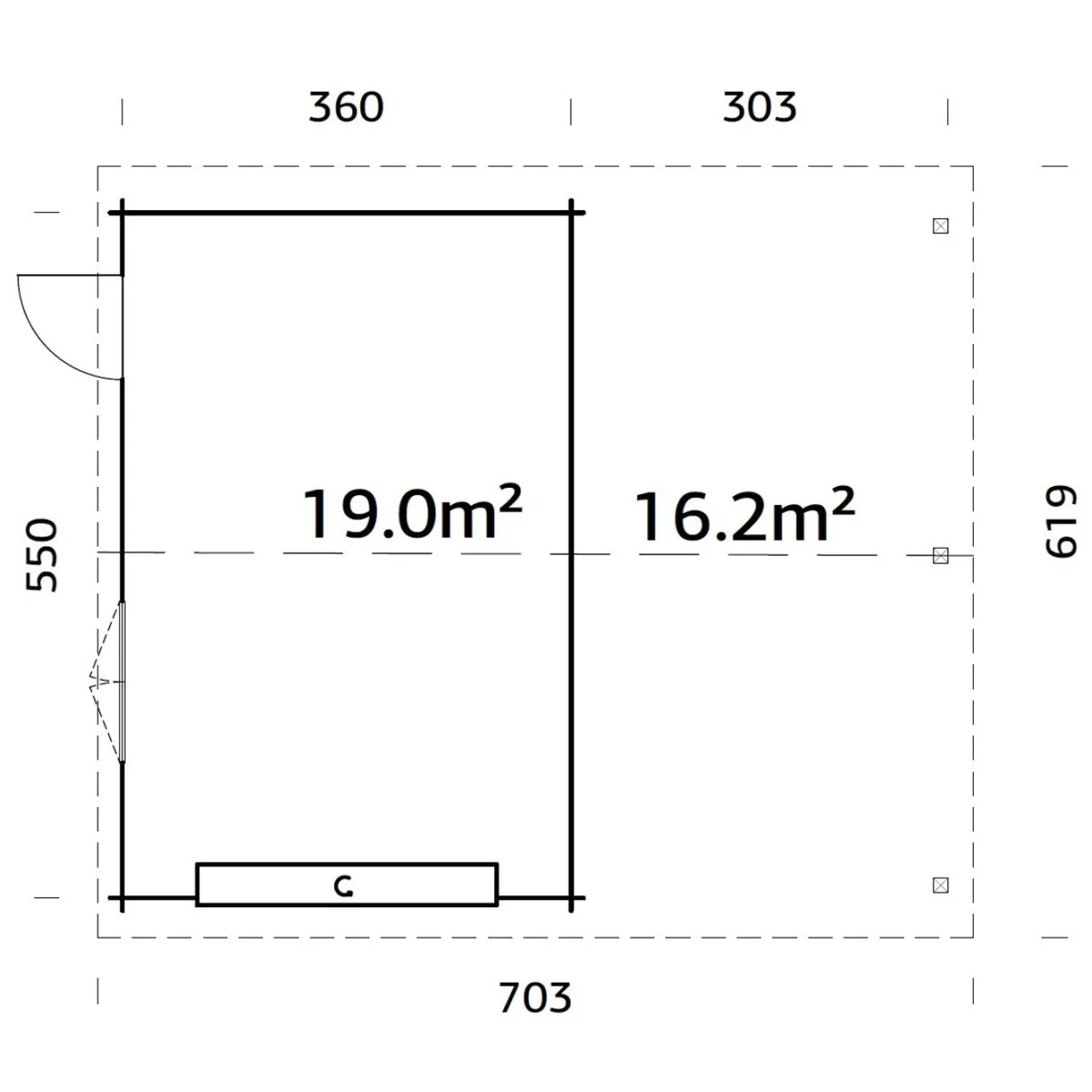 Roger med Carport 36,5 m2 och Takskjutport*Palmako Discount