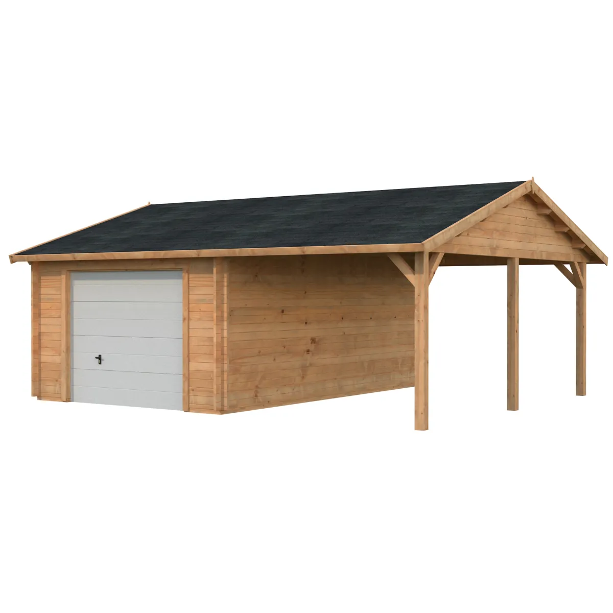 Roger med Carport 36,5 m2 och Takskjutport*Palmako Discount