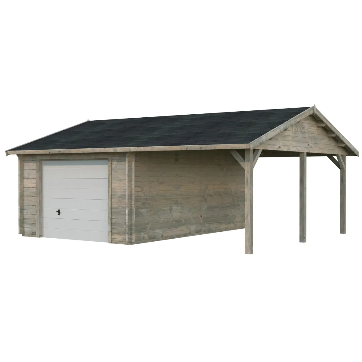 Roger med Carport 36,5 m2 och Takskjutport*Palmako Discount