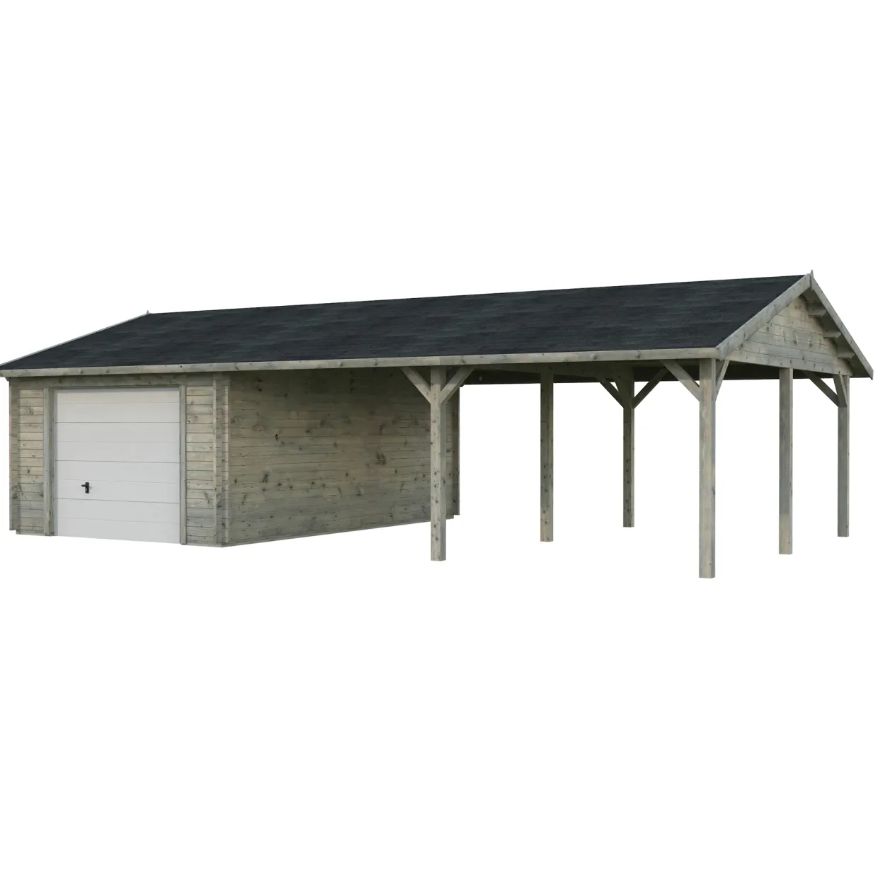 Roger med Carport 53,1 m2 och Takskjutport