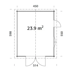 Roger 23,9 m2 med Dörr*Palmako Discount