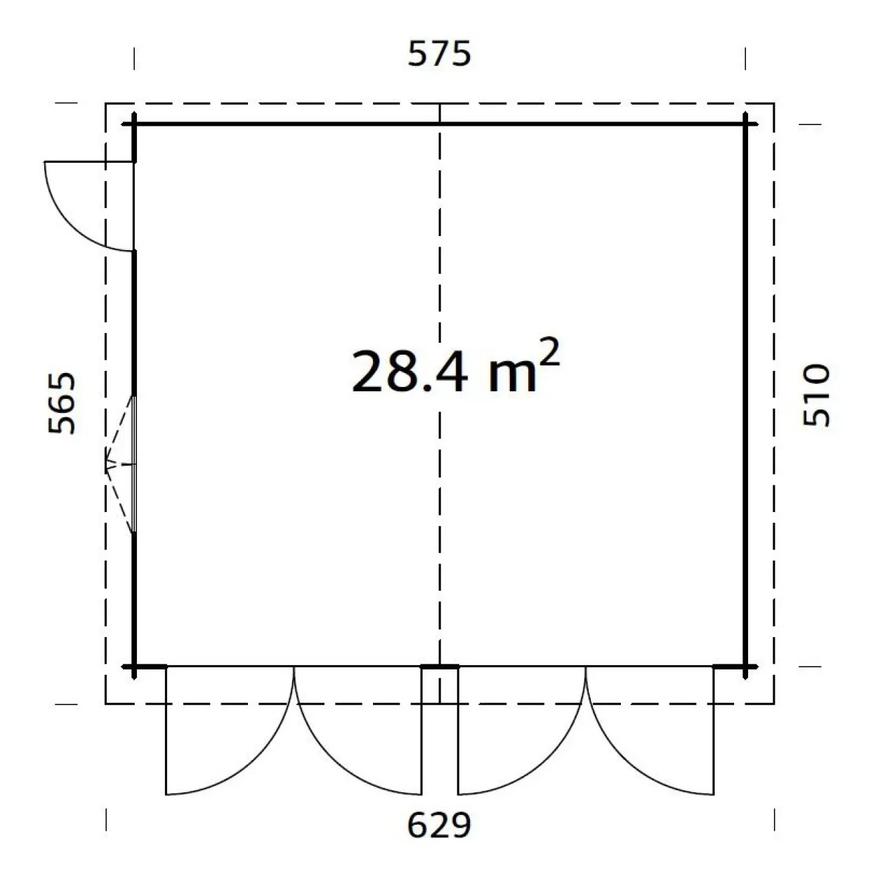 Roger 28,4 m2 med Slagport