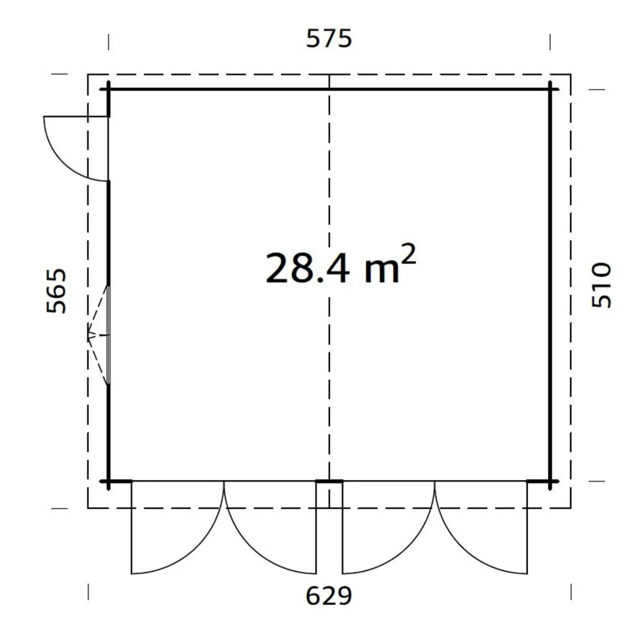 Roger 28,4 m2 med Slagport