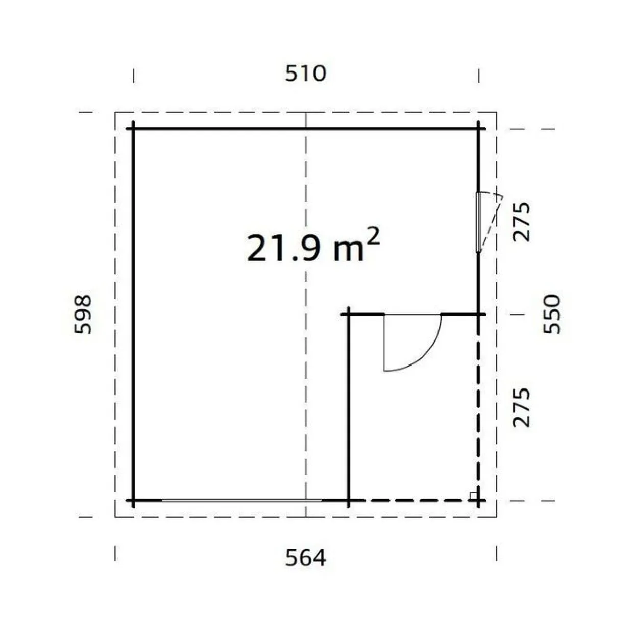 Roger 21,9 m2 utan Port